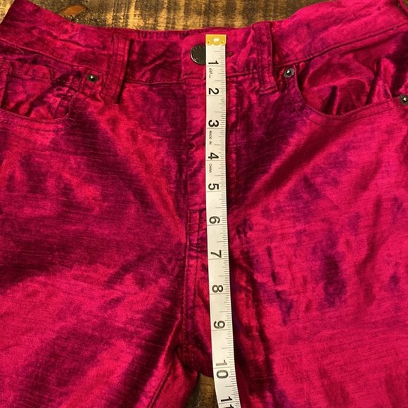 Free People Stretch Velour Crushed Velvet Crop Flare Pants Size 26 - Picture 9 of 11